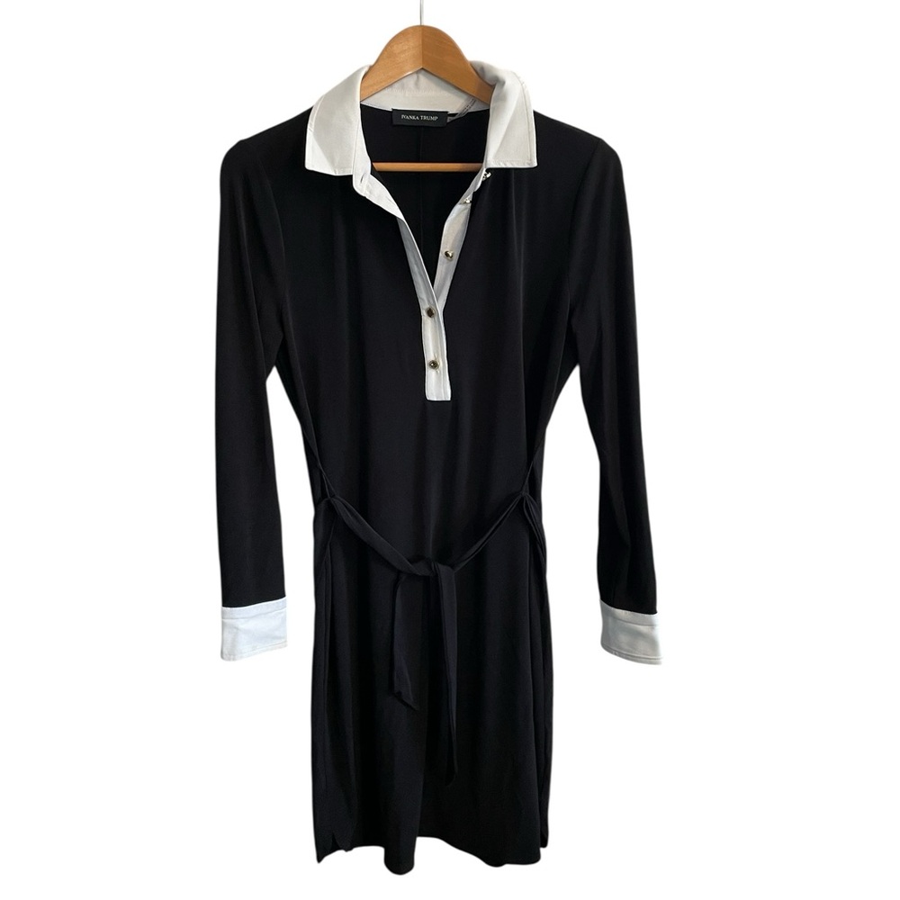 ii1-  black white tye dress ivanka trump small sm s